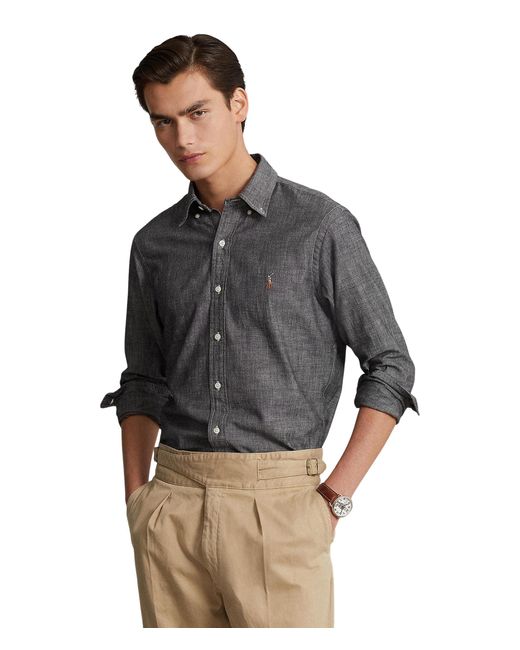 Polo Ralph Lauren Gray Classic Fit Chambray Shirt for men