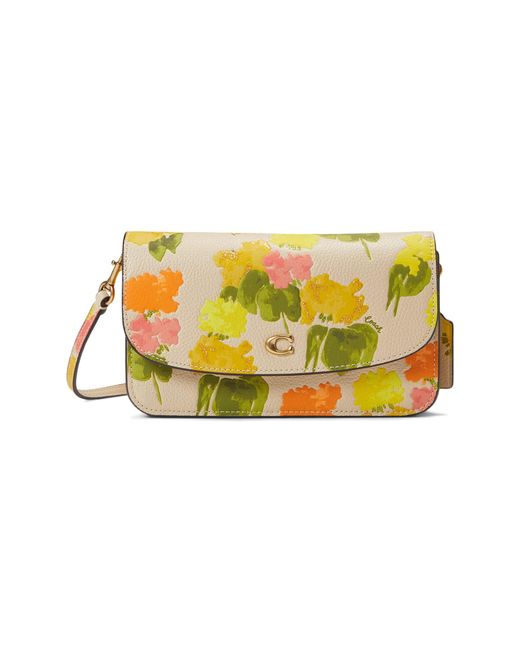 COACH Yellow Floral Printed Leather Hayden Crossbody