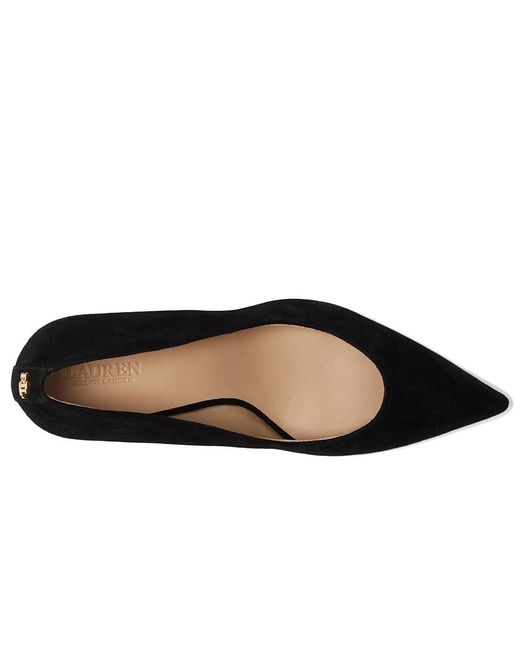 Ralph Lauren Black Lanette Suede Block-Heel Pumps High Heels 7 B