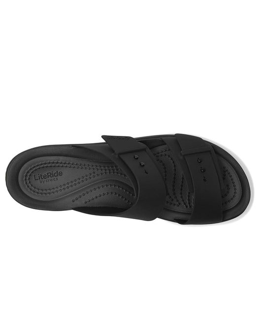 CROCSTM Black Brooklyn Buckle Low Low Sandals, Synthetic