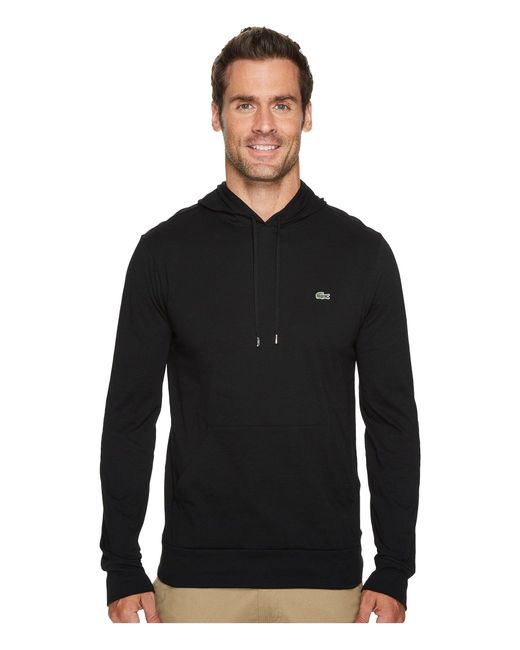 Lacoste Black Jersey T-shirt Hoodie for men