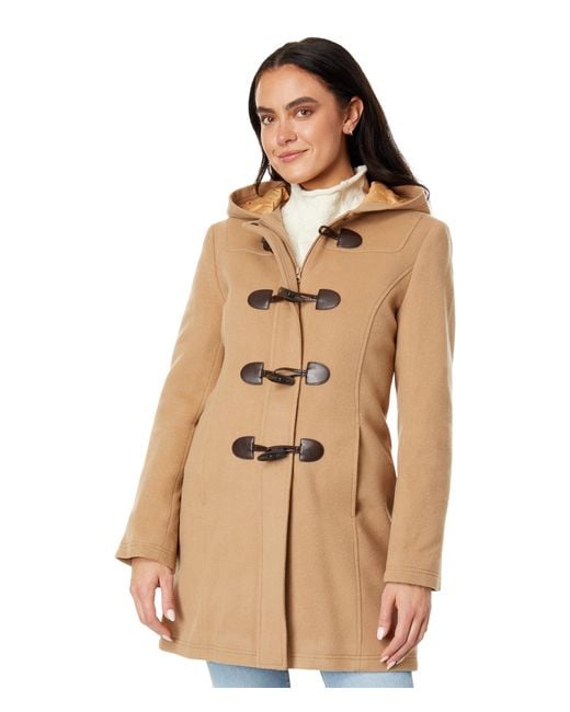 L.L. Bean Lambswool Duffle Coat in Natural Lyst