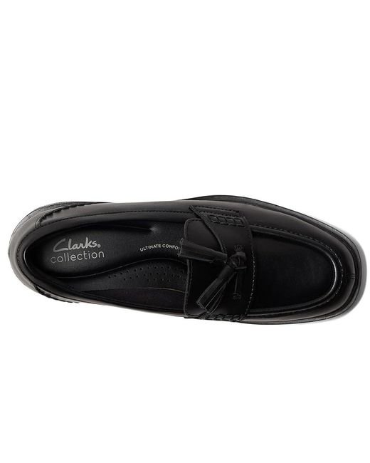 Clarks Black Lauryl Tassel Flat Shoes 9 B
