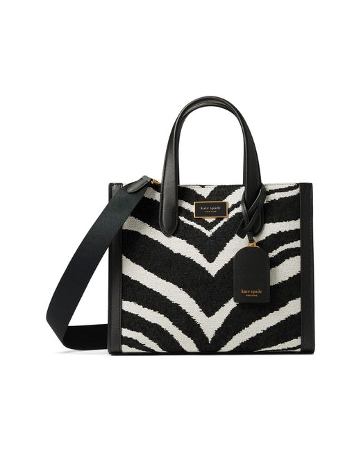Kate Spade Manhattan Zebra Chevron Small Tote in Black Lyst