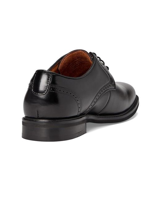 Stacy Adams Black Benson Plain Toe Lace-Up Shoes, Leather for men