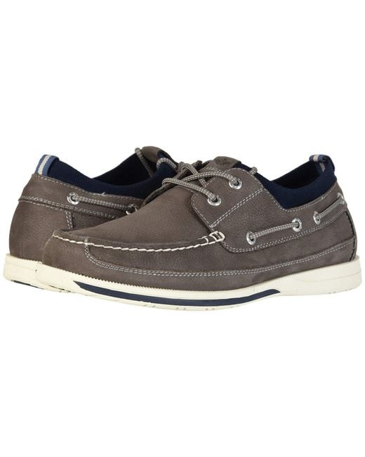 Dockers Gray Homer Smart Series Leather Boat Shoe With Smart 360 Flex And Neverwet for men