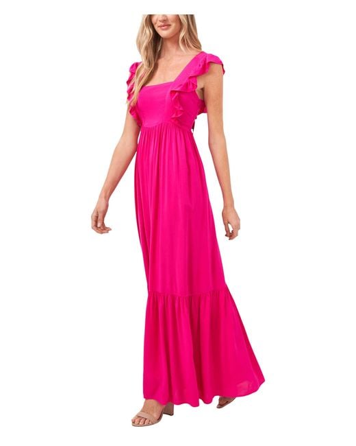 Cece Sleeveless Ruffled Maxi Dress in Pink | Lyst