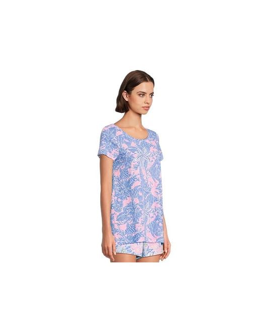Lilly Pulitzer Blue Etta Scoop Neck Clothing, Cotton