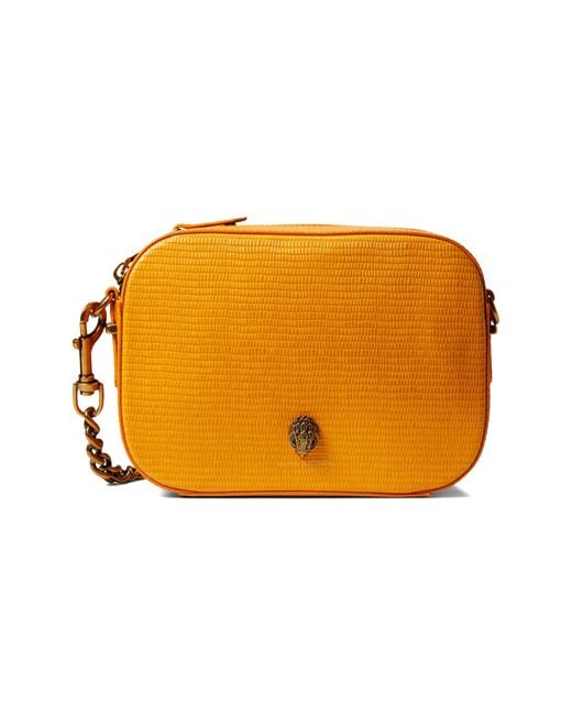 Kurt Geiger Leather Shoreditch Camera Bag in Orange - Lyst