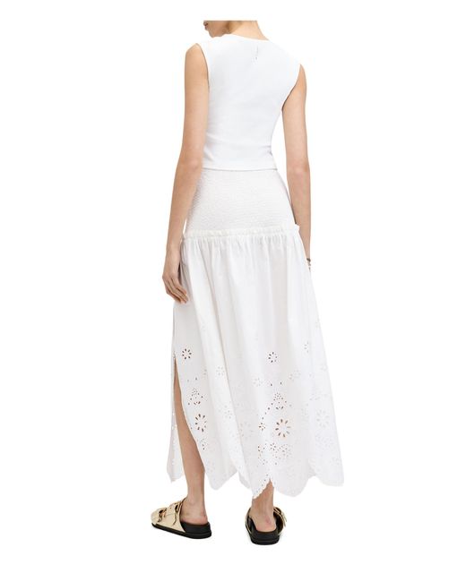 AllSaints White Alex Emb Skirt
