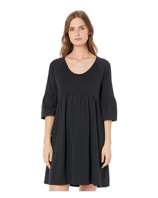 Pact Cotton Revive Flutter Sleeve Dress in Black | Lyst