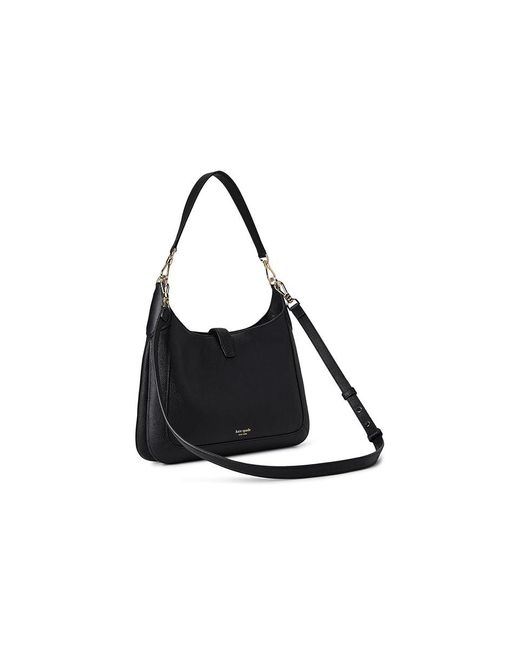 vegan leather hobo shoulder bag | black main image 1