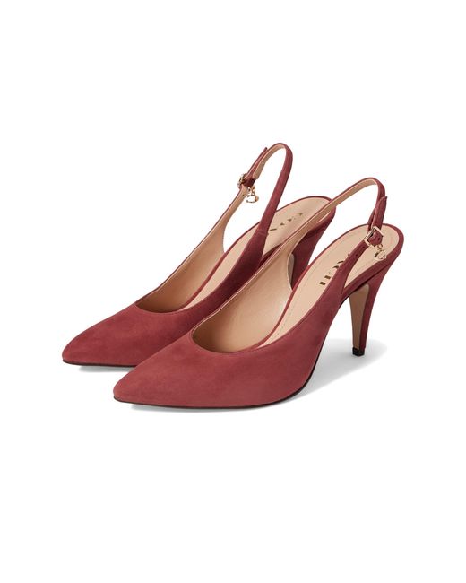 COACH Sutton Suede Slingback Pump in Red Lyst