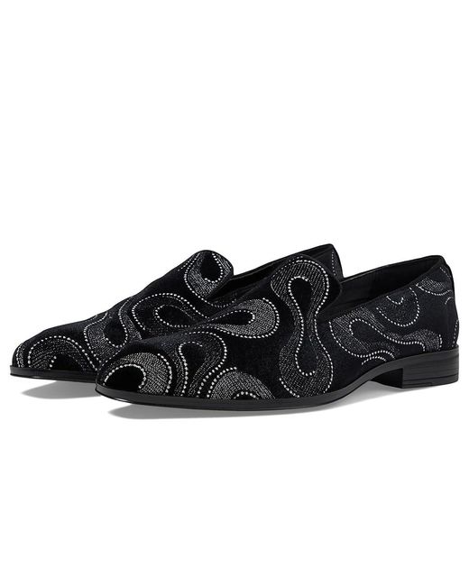 Stacy Adams Black Swainson Embroidered Slip-On Loafer (/) Lace Up Wing Tip Shoes for men