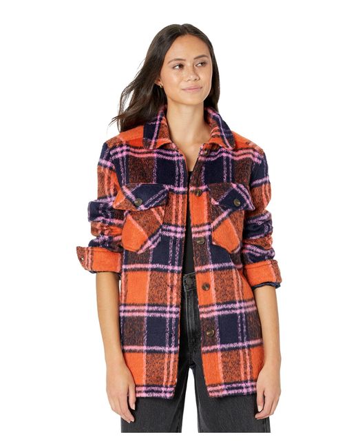 Blank NYC Plaid Shirt Jacket In Electric Love in Red Lyst
