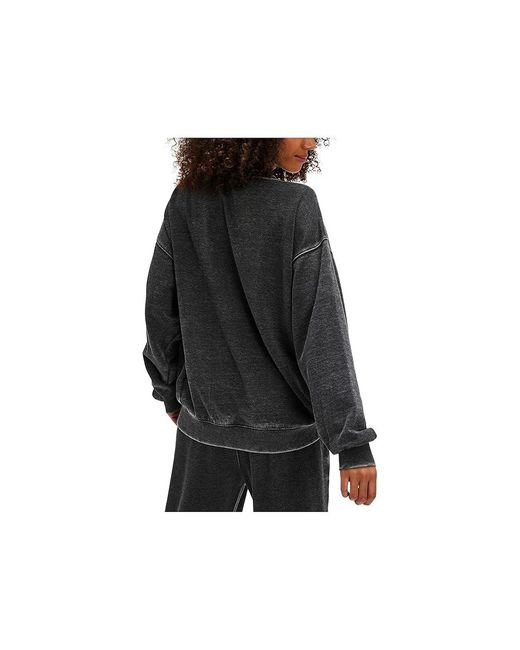 Free People Black Slow It Down Pullover Clothing Xl 14) Cotton/Polyester