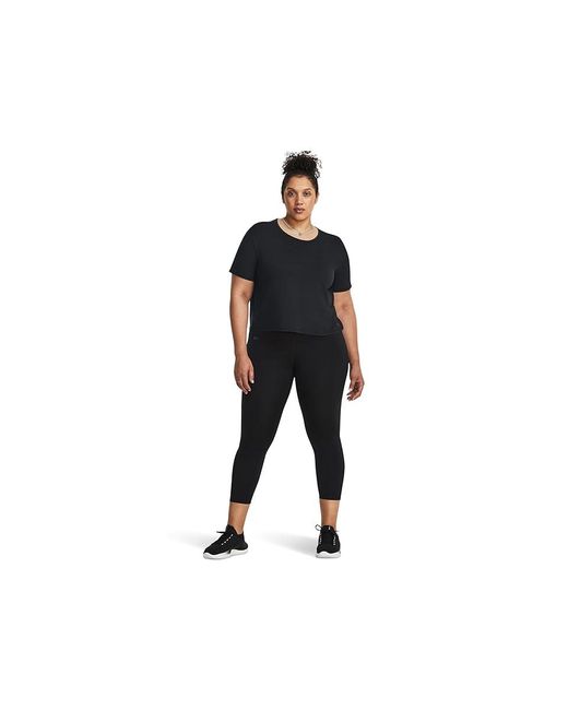 Under Armour Black Plus Size Motion Short Sleeve T-Shirt Workout/Jet, Polyester