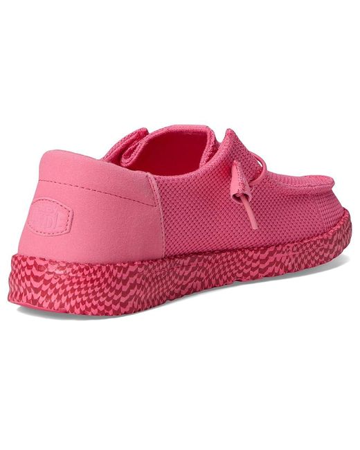 HeyDude Pink Wendy Funk Warped Geo Shoes Lemonade/Hot, Synthetic