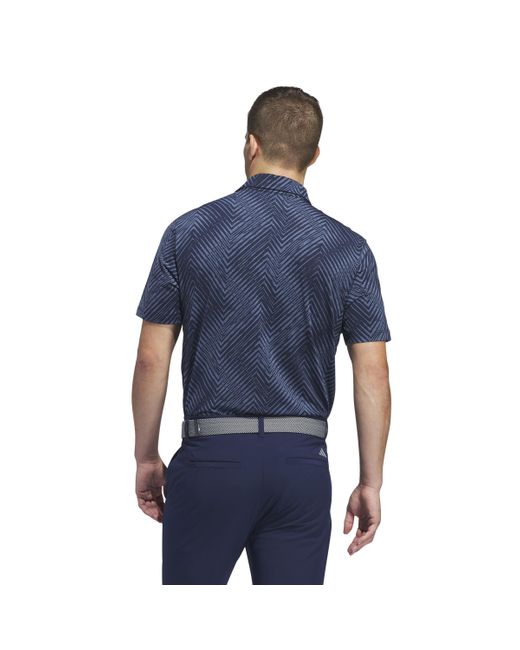 Adidas Originals Blue Ultimate365 All Over Print Short Sleeve Polo for men