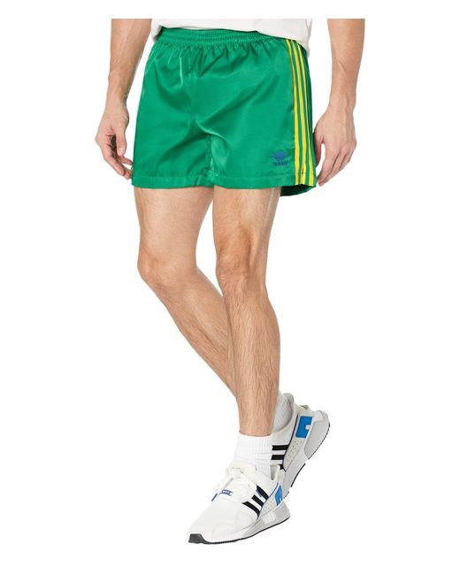 adidas Originals 3-stripes Woven Shorts in Green for Men | Lyst