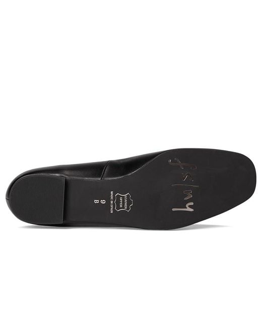 French Sole Black Poppie Flat Shoes, Leather