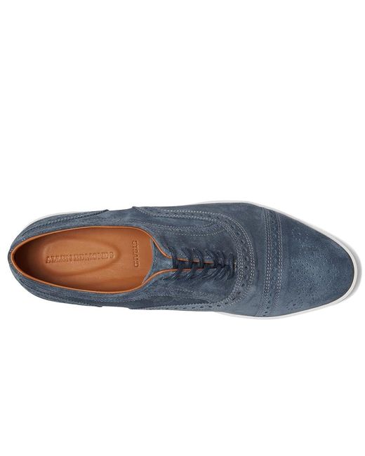 Allen Edmonds Blue Strand Sneak Cap Toe Oxfords (Denim Suede) Shoes for men