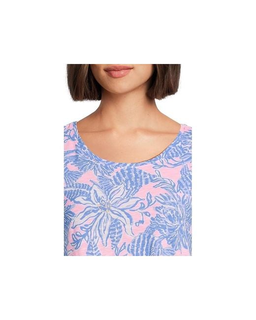 Lilly Pulitzer Blue Etta Scoop Neck Clothing, Cotton