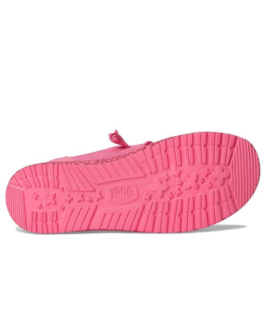 HeyDude Pink Wendy Funk Warped Geo Shoes Lemonade/Hot, Synthetic