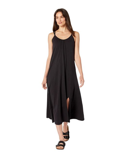 Pact Cotton Revive Strappy Maxi Dress in Black | Lyst