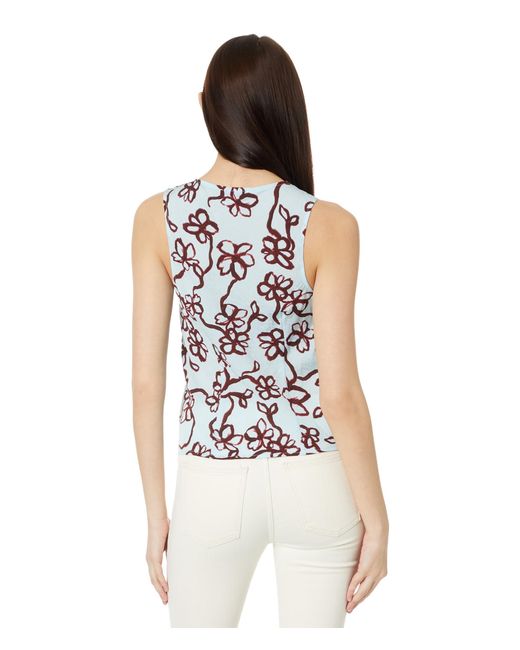 Madewell Blue Cutaway Vest Top In Floral