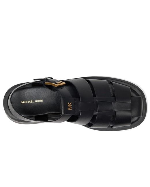 MICHAEL Michael Kors Black Indy Fisherman Sandals, Leather