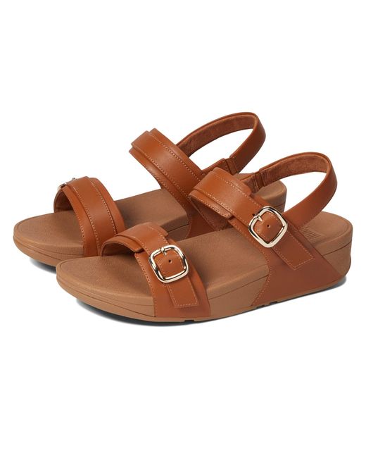Fitflop Lulu Adjustable Leather Backstrap Sandals in Tan (Natural) Lyst