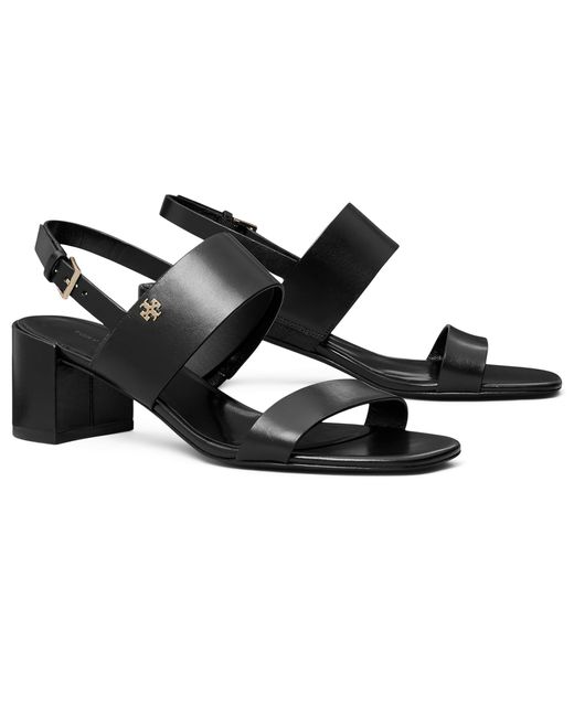 Tory Burch Black 50 Mm Double T Heel Sandals