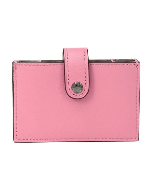 COACH Color Block Accordion Card Case (dk/bright Pink Multi