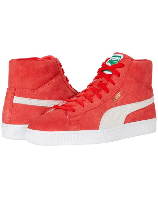 puma red suede trainers