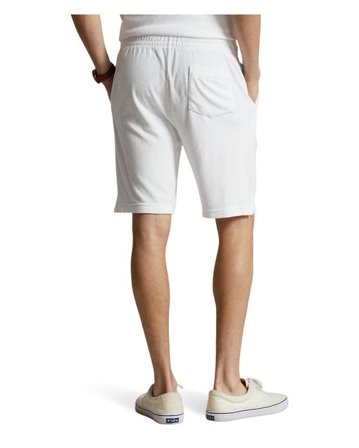 Polo Ralph Lauren White 7.5-inch Terry Drawstring Shorts for men