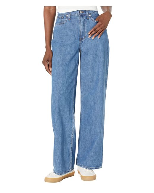 Madewell Drapey Super Wide Leg Jeans In Gabler Wash in Blue | Lyst