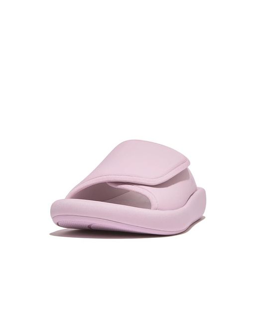 Fitflop Purple Iqushion City Adjustable Water-Resistant Slides (Wild Lilac) Sandals