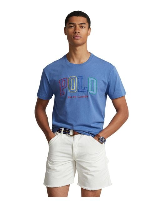 Polo Ralph Lauren Blue Classic Fit Logo Jersey Short Sleeve T-shirt for men