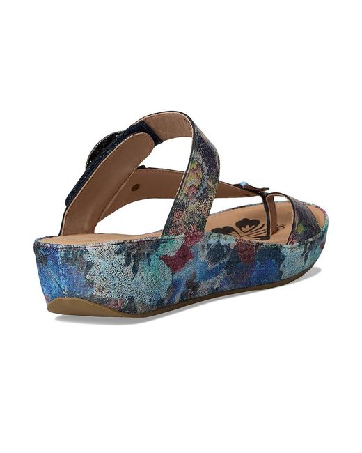 Spring Step Blue Blissbloom Wedge Shoes, Leather