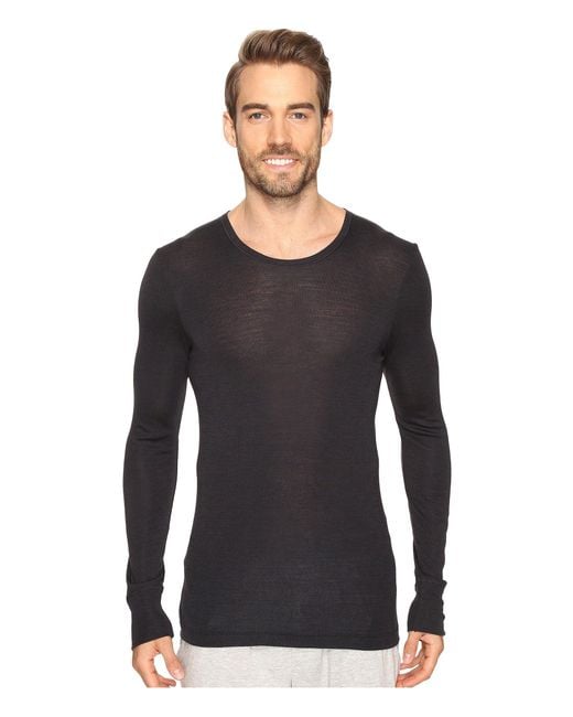 HANRO Mens River Long Sleeve Button Front Shirt