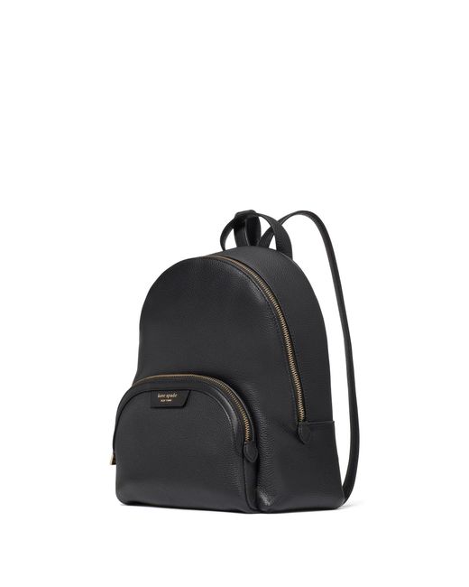 Kate Spade Black Hudson Pebbled Leather Medium Backpack