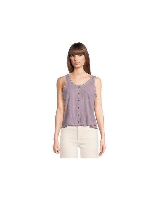 Toad&Co Black Foothill Pointelle Button Tank Top Clothing, Cotton/Polyester