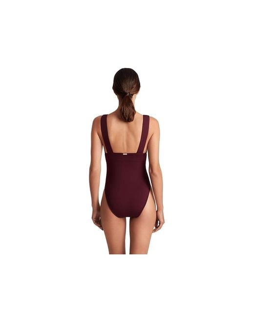 Ralph Lauren Black Sculpting Solids Modern V-Neck One-Piece Swimsuits One Piece, Elastane/Nylon/Polyester