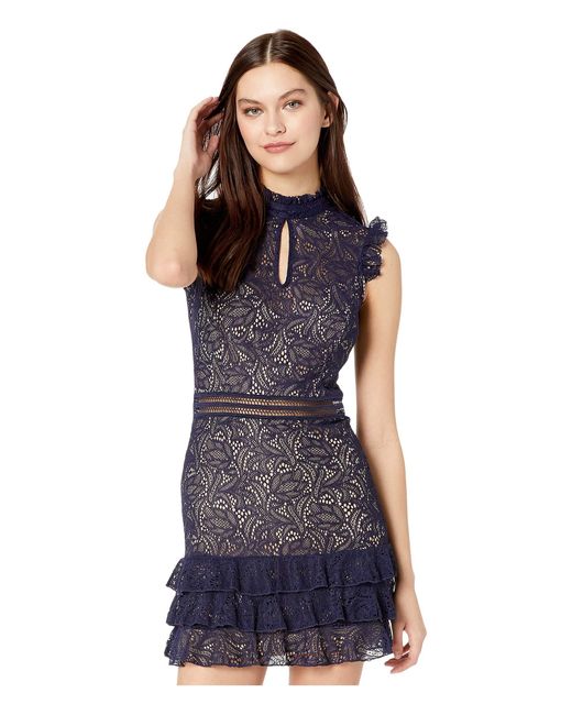 bardot blue lace dress