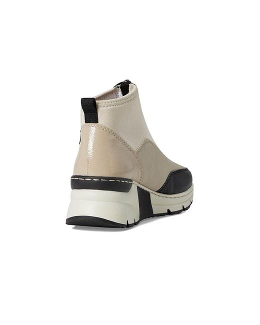 Rieker Black Kitty 52 Boots Schwarz/Crema/Cliff/Perlcreme, Leather