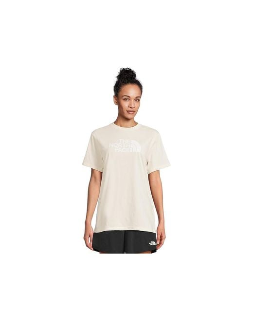 The North Face Black Short Sleeve Core Half Dome T-Shirts Short Sleeve Pullover Dune/Tnf, Cotton