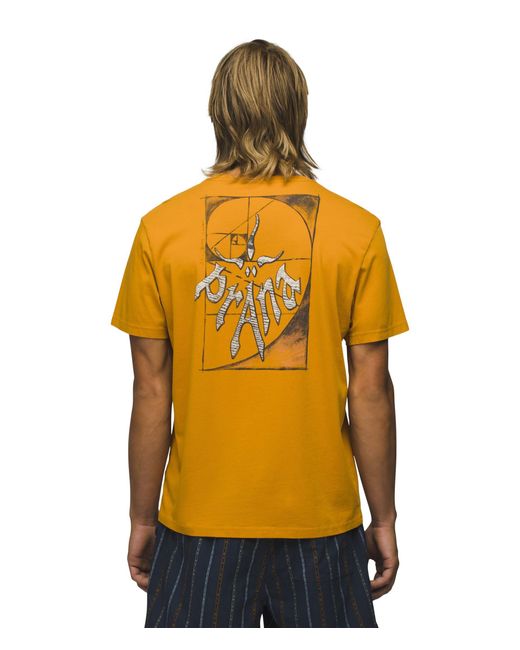 Prana Yellow Heritage Graphic Short Sleeve Tee Standard Fit for men