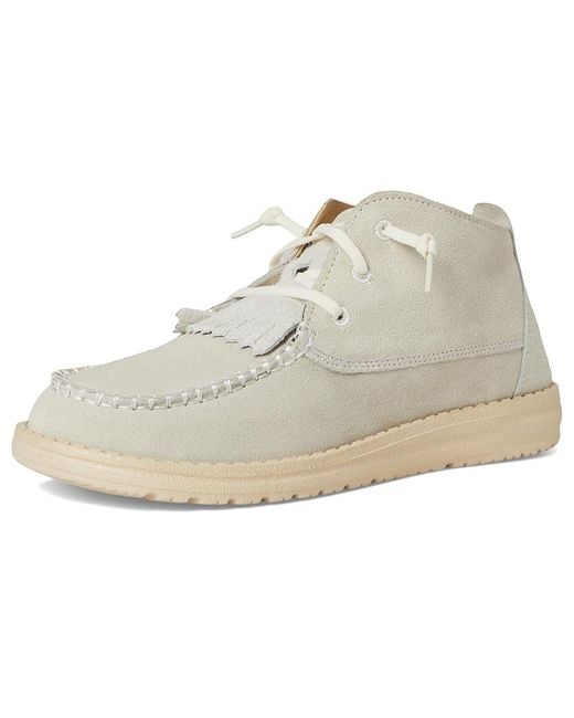HeyDude Metallic Wendy Mid Elevated Flat Shoes, Suede