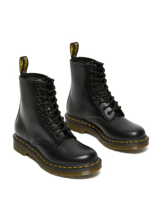 Dr. Martens Black 1460 Smooth Leather Lace Up Boots